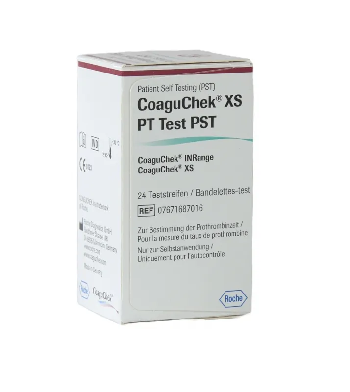 Roche Diagnostik CoaguChek XS PT Teststreifen PST (24 Stück), zum CoaguChek IN-Range 07671687016