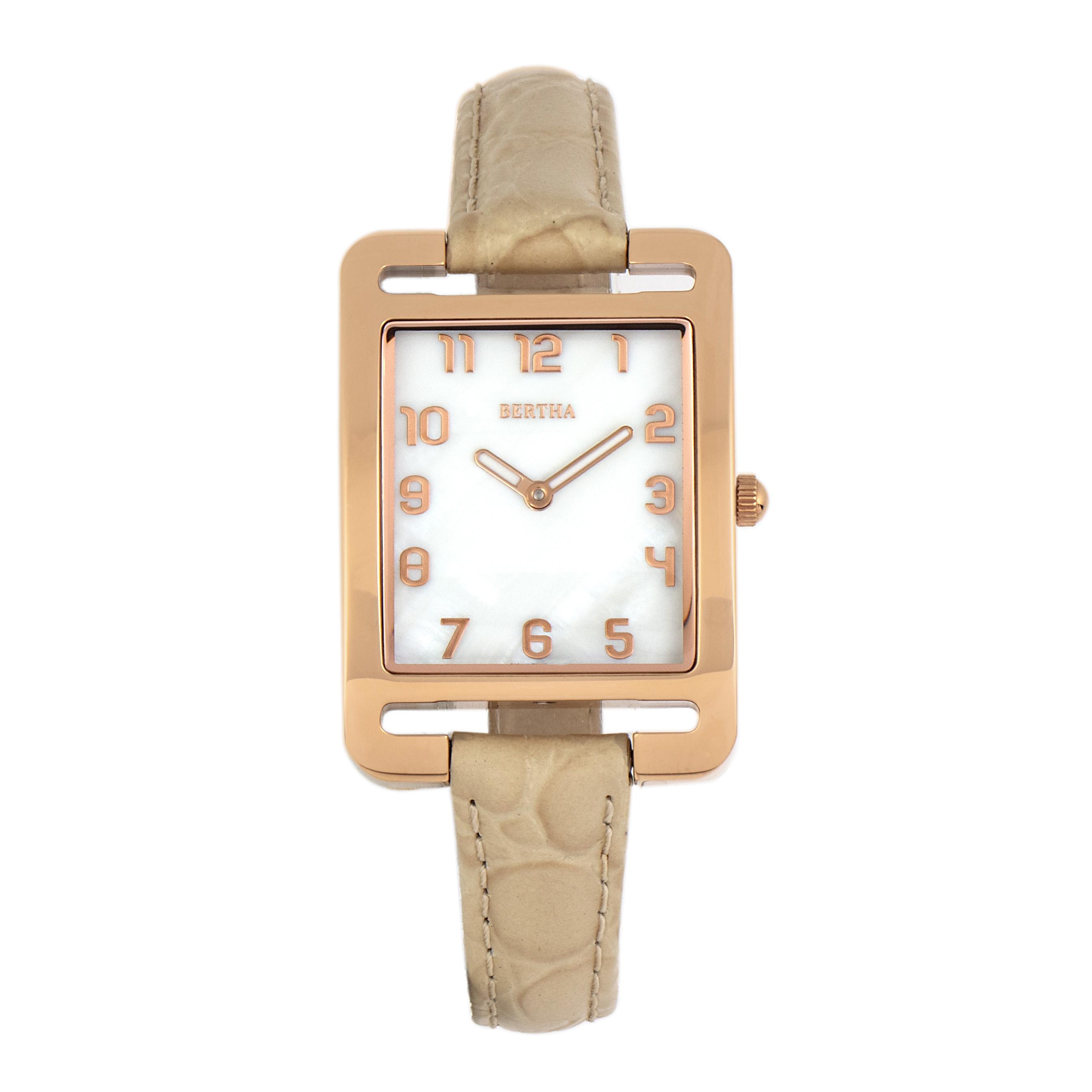 Bertha Marisol Zwitserse MOP Leren Band Horloge