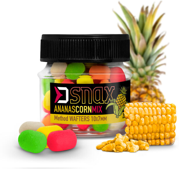 Delphin Appât MIX D SNAX WAFT 10x7mm/20g Maїs-ananas Gold, Black, Beige, Brown Maїs-ananas
