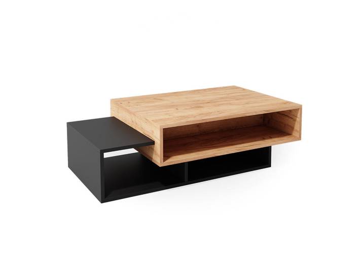 Vicco Couchtisch Bari Anthrazit 105 x 60 cm, 3 Fächer, Rechteckig,Rechteckig, 105x32x60 cm, Wohnzimmer, Wohnzimmertische, Couchtische