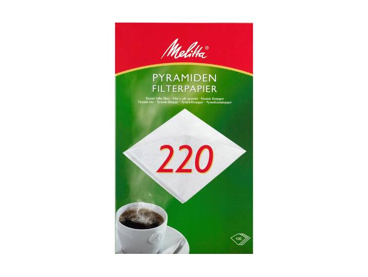 Papierfilter MELITTA Pyramiden-Filterpapier 220 100 Stück , weiss (weiß), Kaffeefilter, Papierfilter