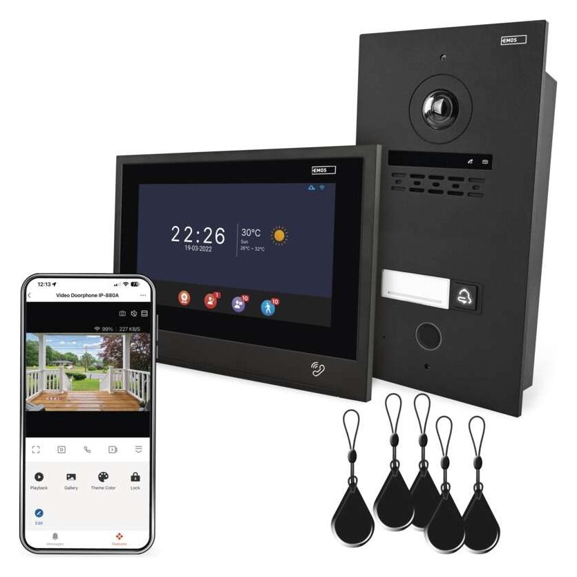Emos GoSmart IP-880A 2WIRE Heim-Video-Türsprechset mit WiFi (Kabelgebunden, WLAN) (78305872)