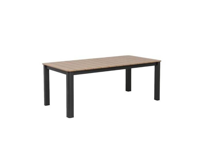 Table de jardin en aluminium gris et effet bois Ayden