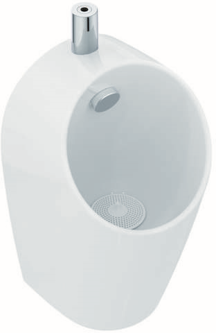 Ideal Standard Midi Urinal E189501 Innenschüssel in Anti-Spritz-Design, 30x30x55cm, Zulauf oben, weiß