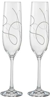 Majestic Gifts Inc. Majestic Gifts Inc Set/2 Toasting Flutes w/etched String Design-6.5oz.