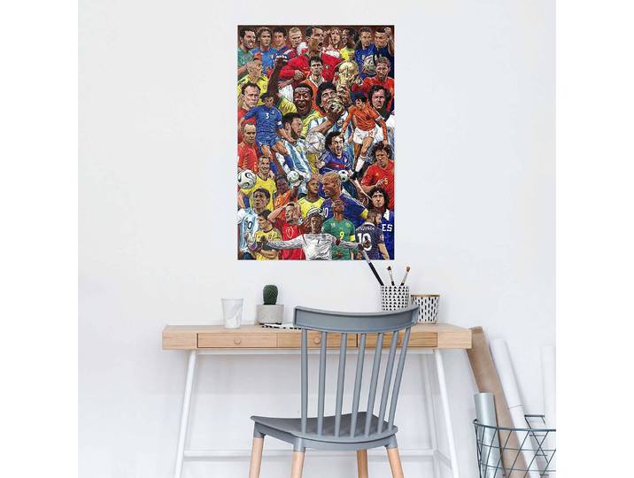 Poster Joueurs de football légendaires Papier Multicolore 61 x 92 x 0cm