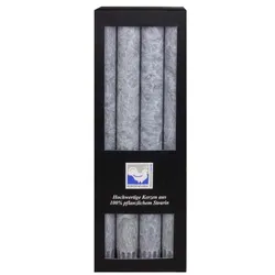 Stearin Stabkerze Set - grau