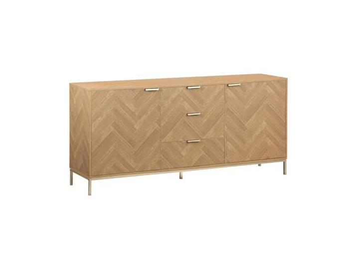 sweeek - Buffet décor bois chevrons 2 portes 160cm BUDAPEST