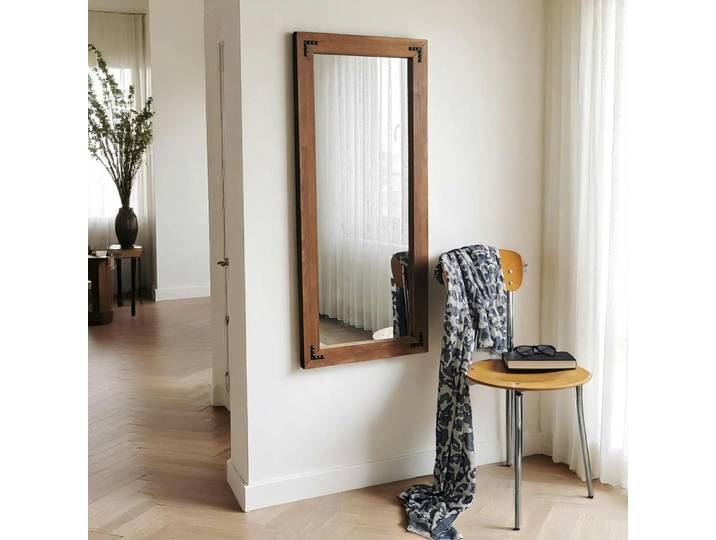 Miroir mural vertical en bois HILO - Bois brun