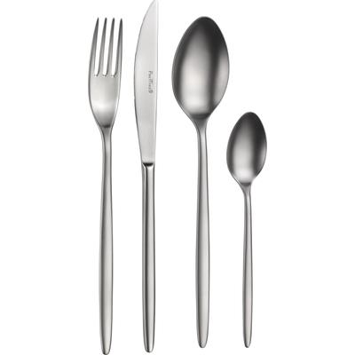 Besteck-Set PINTINOX "Olivia Mystique", silber (silberfarben), 30 Stk., Edelstahl 18/10, Essbesteck-Sets, Optik sandgestrahlt