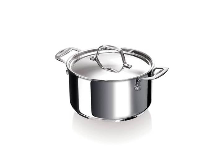 Beka Chef - Faitout Inox 18/10 - 20 cm - Tous Feux Compatible Induction - Marmite Avec Couvercle en Acier Inoxydable