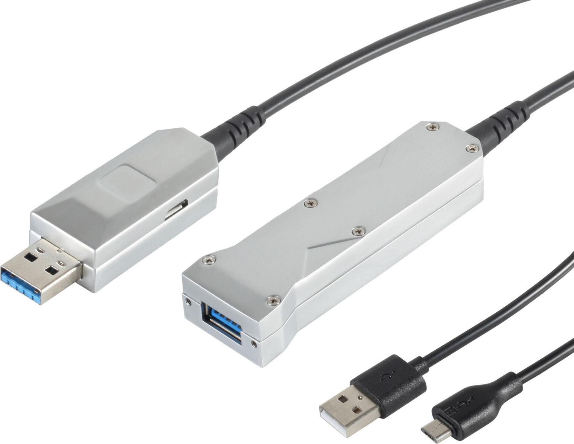 USB Verlängerung Optisch 3.0- 3.0 A Stecker auf 3.0+ Micro B - Digital/Daten
