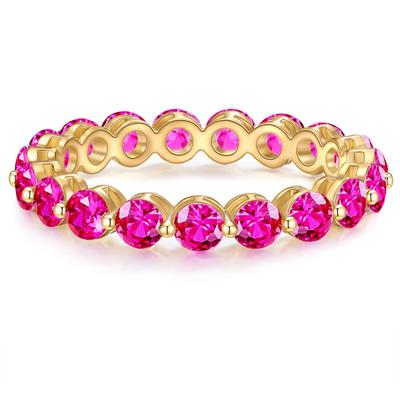 Fingerring YOKOAMII "Y130" Gr. 54, gelbgold, Fingerringe, Damen, 54, 3,1mm, Fingerring, Ring gelbgold Kristall rosa