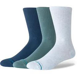 STANCE Unisex Socken 3er Pack - Icon, Logo, Basic, Crew Socken Weiß/Blau / 38-42