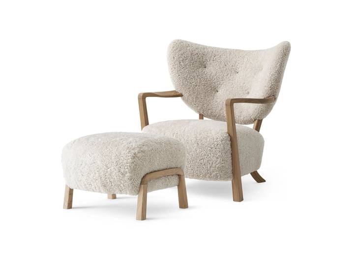 &Tradition Wulff Lounge Chair ATD2 Fauteuil inkl. Fußhocker ATD3 Eiche geölt-Moonlight