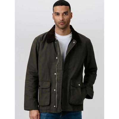 Outdoorjacke TEESHOPPEN "TEESHOPPEN Jacket Twill Jacket", Herren, Gr. XS, grün (olive), Obermaterial: 97% Baumwolle, 3% Elasthan, Jacken Outdoorjacke