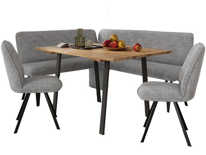 Eckbankgruppe GOODPRODUCT Mily Essecke, Sitzgruppe, Eckbankgruppe, Küchenbankgruppe , grau (ghost grau, schwarz), B:205cm H:89cm T:164cm, Sitzmöbel-Sets, Eckbankgruppe, BESTSELLER
