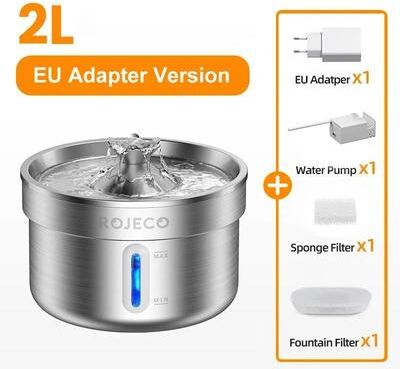 Uplifted Finds Stainless Steel Smart Water Fountain eu Adapter New