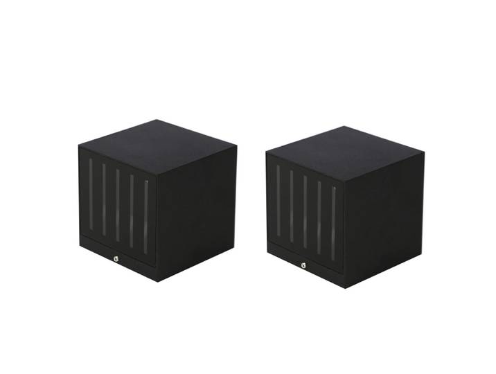 Applique murale en aluminium noir 10x10x10cm 6500k