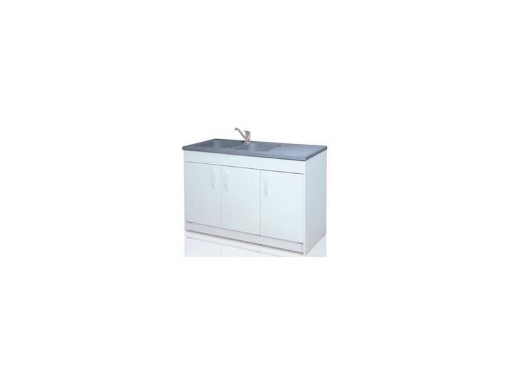 Meuble sous évier KIT en 120cm blanc GENTE 2 portes (sans évier)