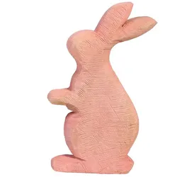 Farbige Holzhasen Anatol sägerau - Dekohasen aus Holz frühlingshafte Osterdekora...