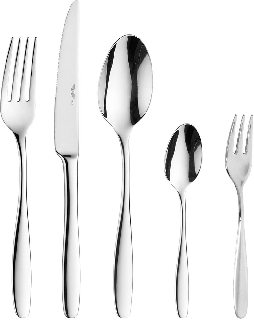 Besteck-Set PINTINOX "Ponza", silber (silberfarben), 30, Chromnickelstahl 18/10, Essbesteck-Sets