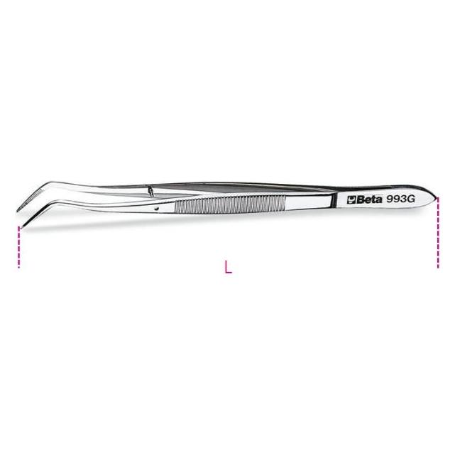 Beta Tools Spitz abgewinkelte Pinzette (BE993G) (993G)