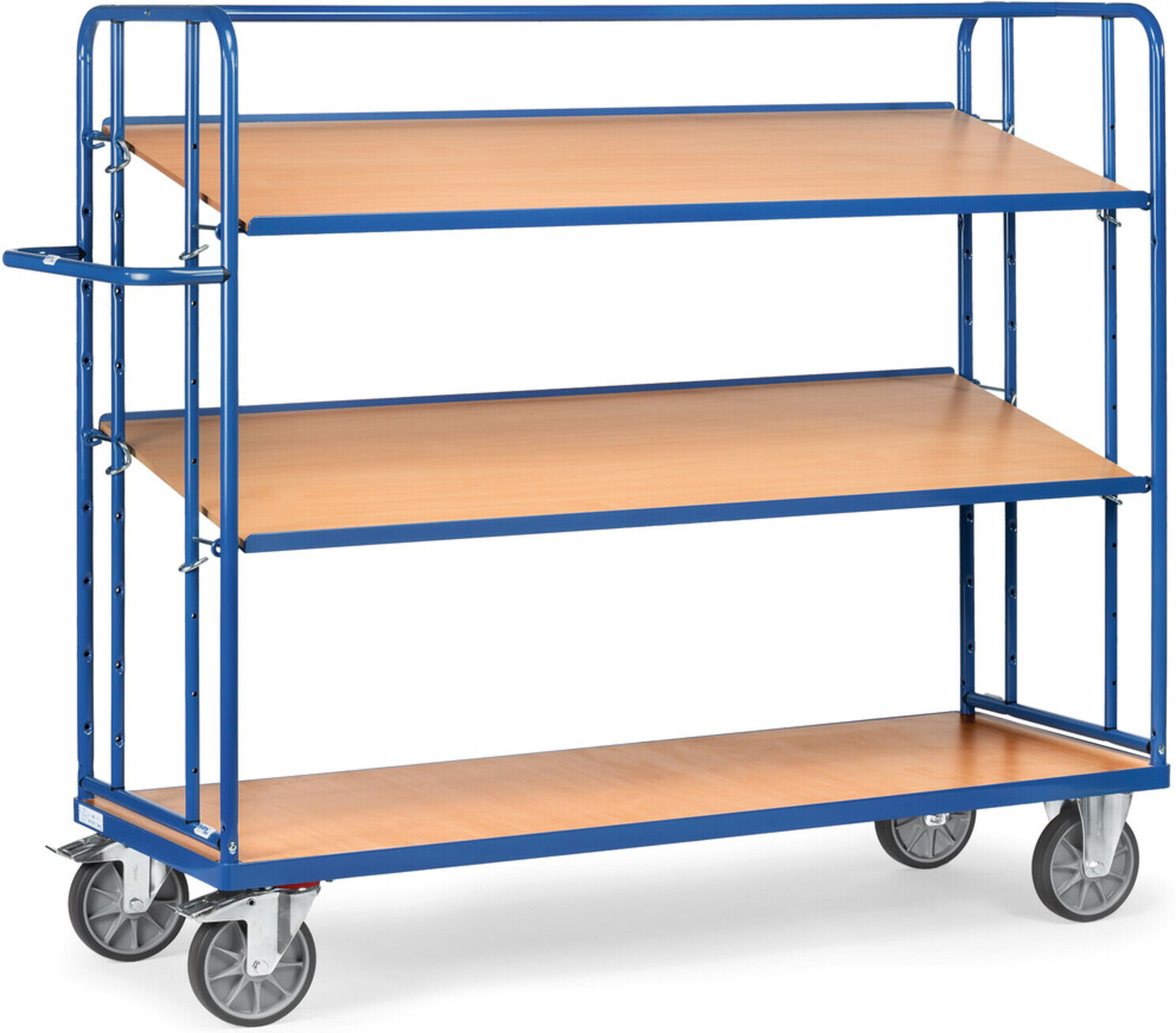 fetra Etagenwagen 4295 mit 3 Böden, Tragkraft 500kg, TPE-Reifen, Böden neigbar)