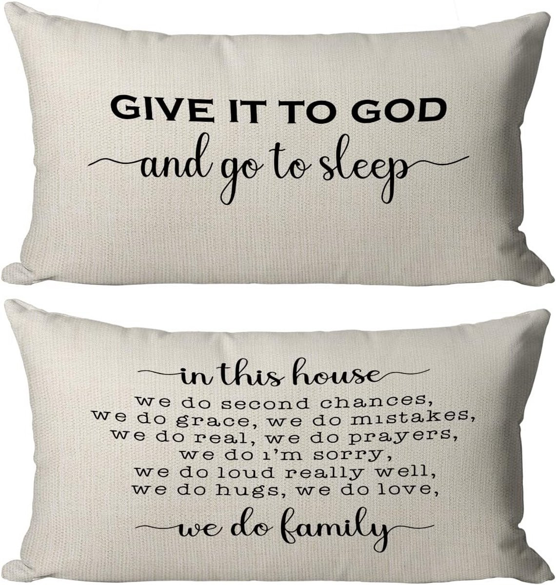 Sierkussen met Bijbeltekst Give It to God and Go to Sleep voor Sofa en Bank