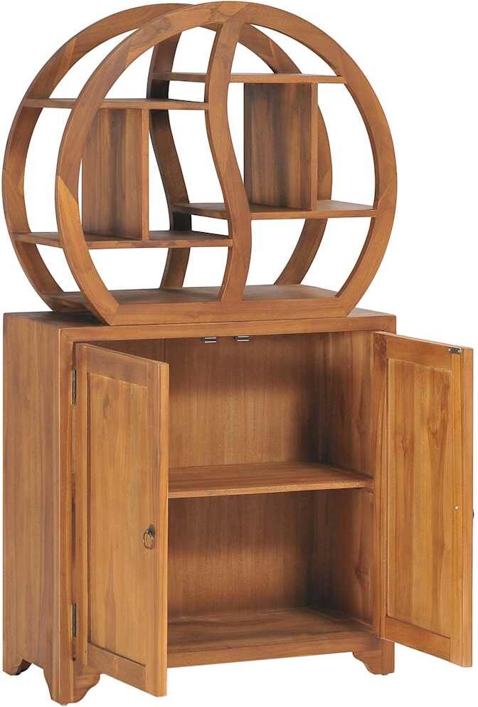 vidaXL Armoire avec étagère Yin Yang 70x30x130 cm Bois de teck massif