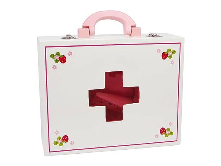 small foot Arztkoffer aus robustem Holz mit viel Zubehör, 22-teiliges Set für Kinder, Rollenspielzeug ab 3 Jahren, 6113
