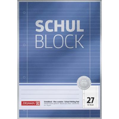Brunnen Schulblock Premium A4 Lineatur 27 blau, von , Brunnen