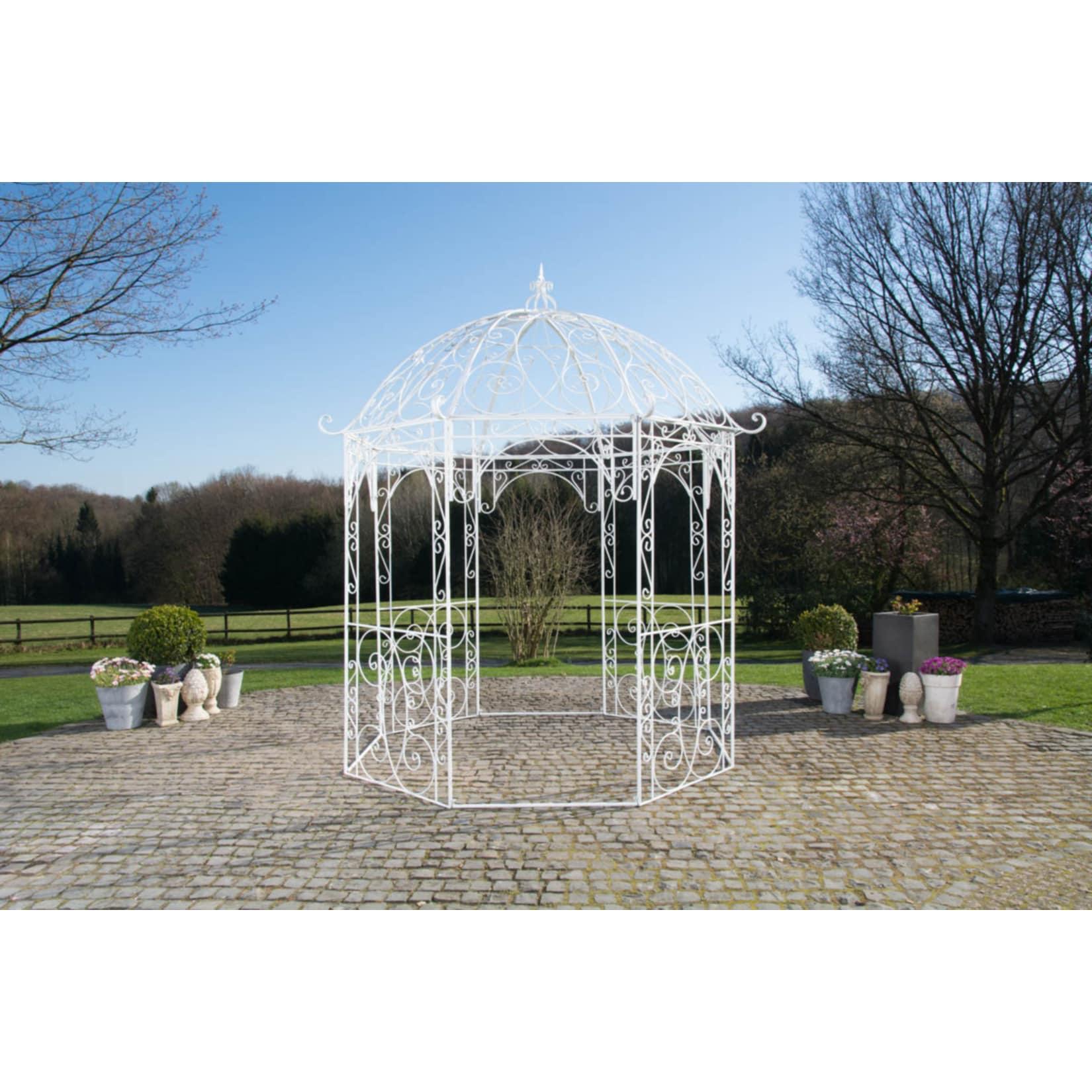 CLP Rosenpavillon aus Eisen Leila, Gartenpavillon im Jugendstil nostalgisch, Rankhilfe pulverbeschichtet für Kletterpflanzen und Rosen