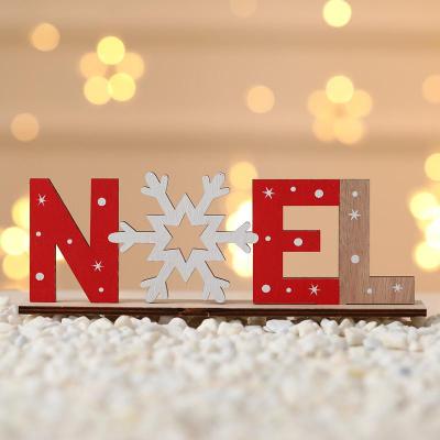 Inspired Deals Rustic Wooden Christmas Sign Table Decor Freestanding Holiday Letter Ornament noel Models