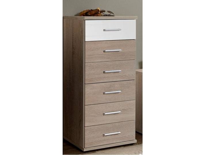 Schubkastenkommode WIMEX Greven , weiß (struktureichefarben hell, weiß hochglanz), B:46cm H:103cm T:40cm, Sideboards