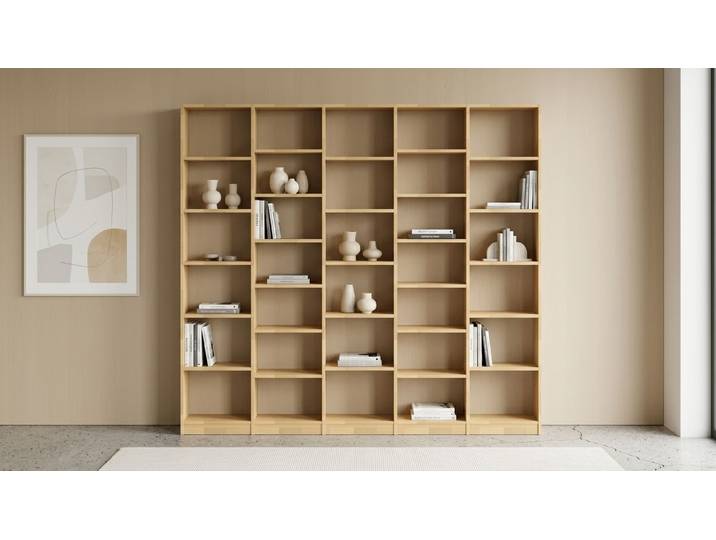 Schlichtes Bücherregal konfigurieren Buche Natur geölt