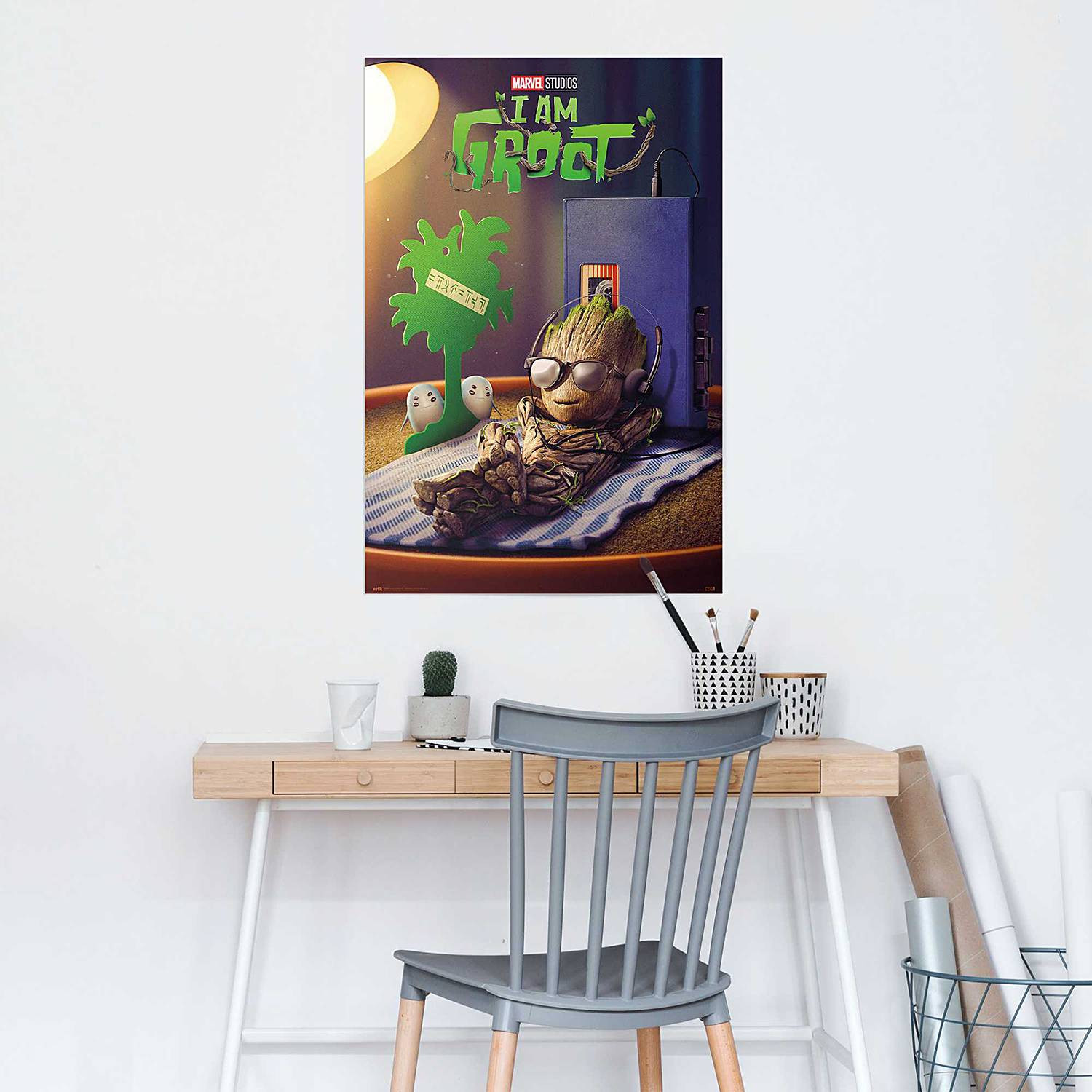 home24 Poster I am Groot, groen, papier, 61 x 92 cm