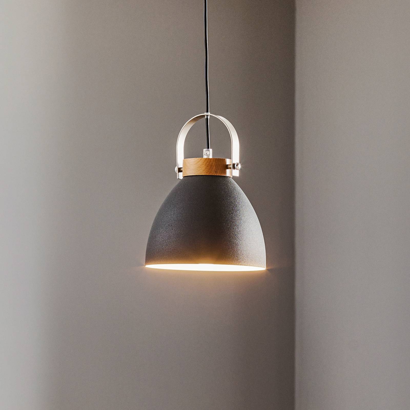 Hängelampe Bergen Lamkur, dimmbar, schwarz, für Wohn- / Esszimmer, Metall, Modern, Pendelleuchte