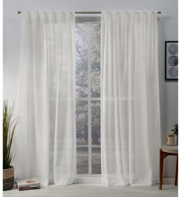 ATI Home Belgian Sheer Hidden Tab Top Curtain Panel Pair