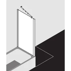 Kermi Raya Seitenwand auf Badewanne RATVD07017VPK 70x175cm, ESG klar KermiClean, silber hochglanz