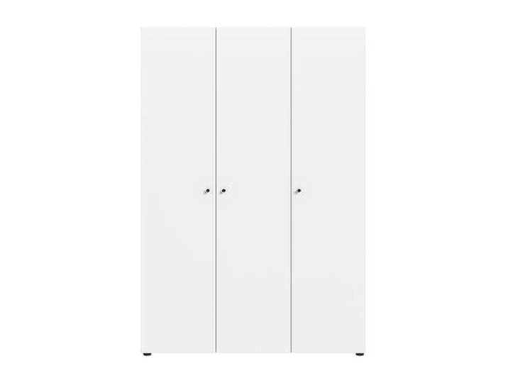 xonox.home – Kleiderschrank Darwin 120x176x51 cm in Weiß Nachbildung – Geräumiger 3-türiger Schrank inkl. 4 Einlegeböden und Kleiderstange – Stilvoll, robust, langlebig & hochwertig verarbeitet