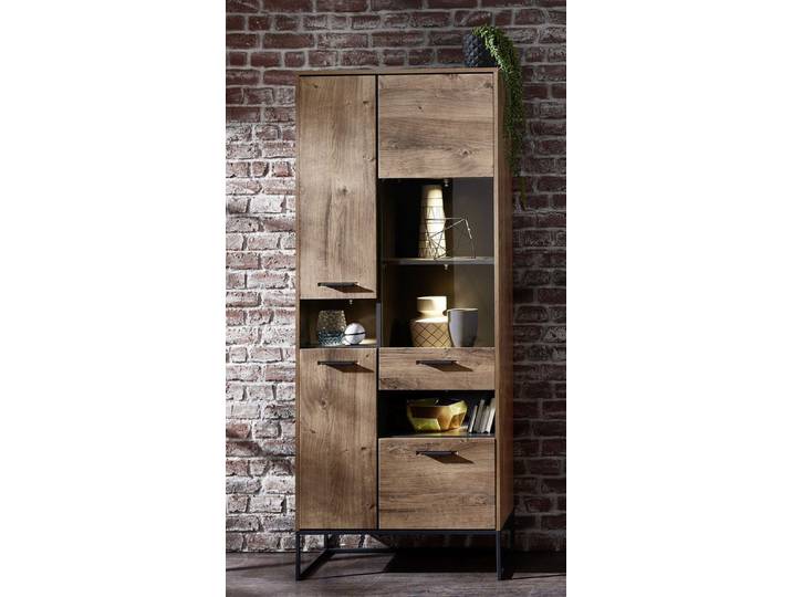 HARPER Vitrine Vitrine HARPER WAKEFIELD BHT 79x196x38 cm braun Glasschrank