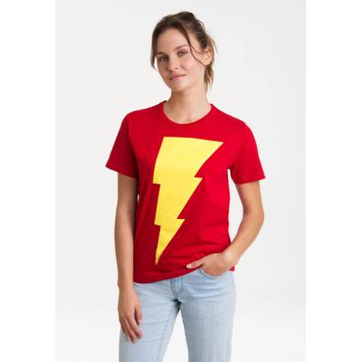 T-Shirt LOGOSHIRT "DC Comics - Shazam", Damen, Gr. XS, rot, 100% Baumwolle, bedruckt, normal, Rundhals, Shirts T-Shirt, mit lizenziertem Print