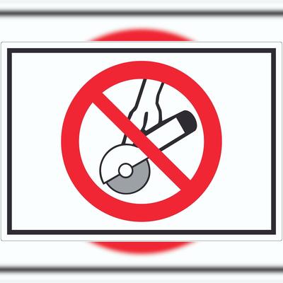 HB-Druck Nicht zulässig für Freihand- und Handschleifen Symbol Aufkleber A5 (148x210mm)