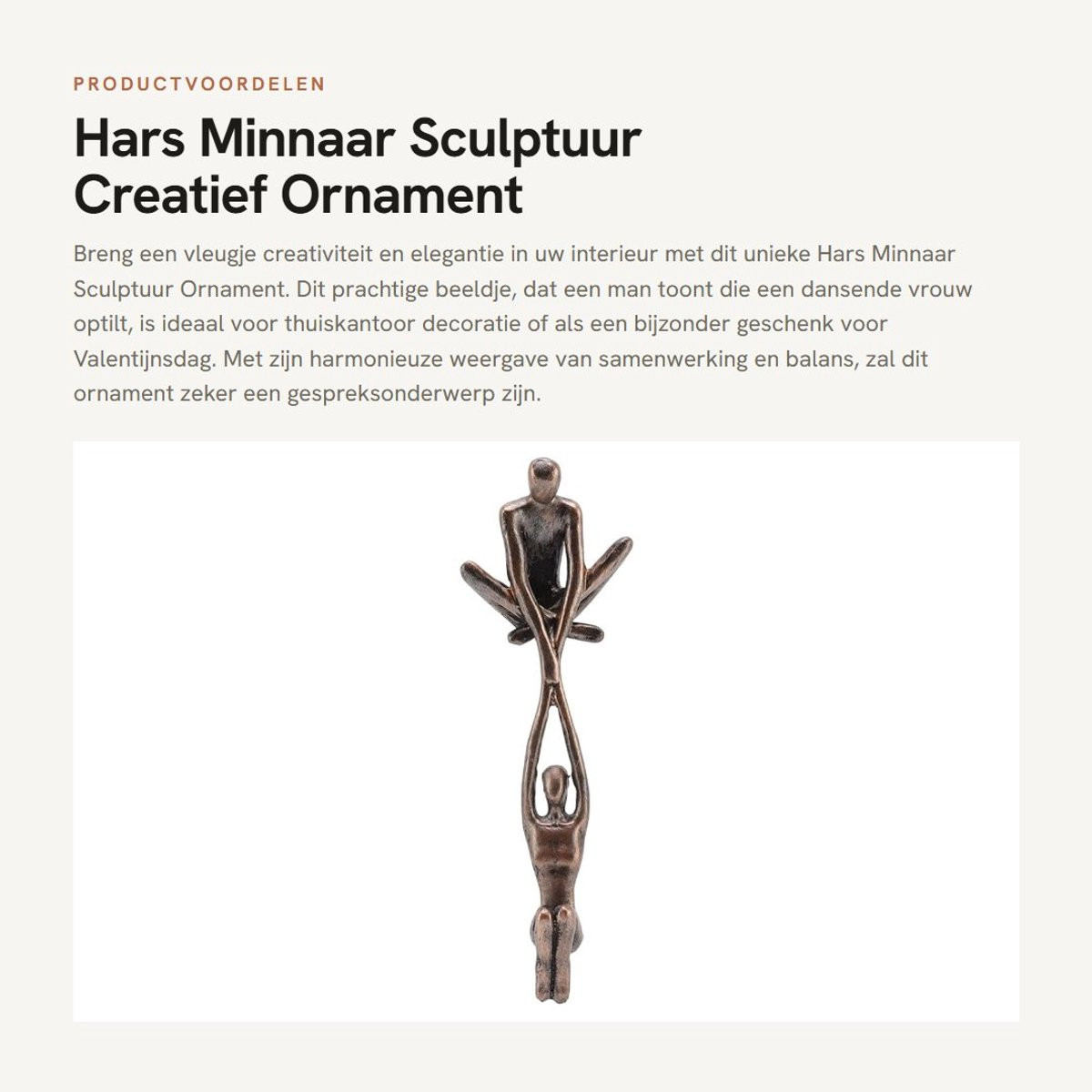 Dailygoods Dansend Koppel Beeldje - Uniek Hars Sculptuur voor Woonkamer Decoratie
