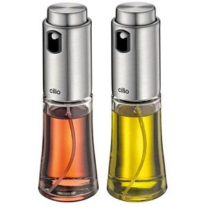 cilio Ölsprüher BARI, silber, aus Glas und Edelstahl, für Speiseöl und Essig, 80 ml, 2 Stück