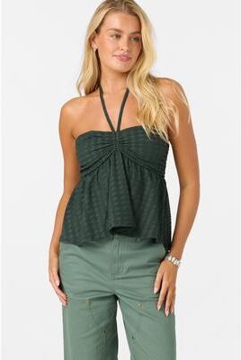 O'Neill s Junie Top Halter Top in Hunter Green, Size XS, Elastane/Polyester