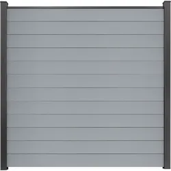 GroJa BasicLine schmal PVC-Steckzaun Sichtschutzzaun Silbergrau Sichtschutz Lamellenzaun