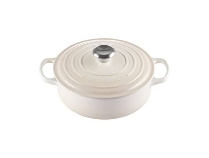 Le Creuset Gourmet Bräter aus Gusseisen, 24 cm, Meringue, 21179247164430