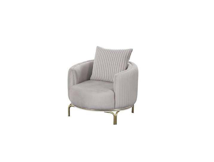 Xlmoebel Sessel Weißer Sessel aus Polyester und Edelstahl für elegantes Wohnen (1-St., Sessel), Hergestellt in Europa